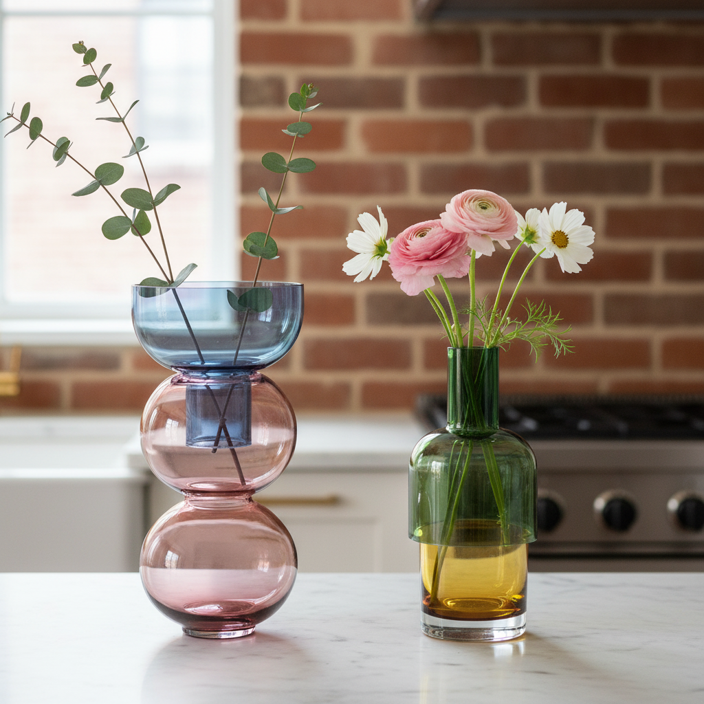 Fusion Reversible Glass Vase Set – Cherry