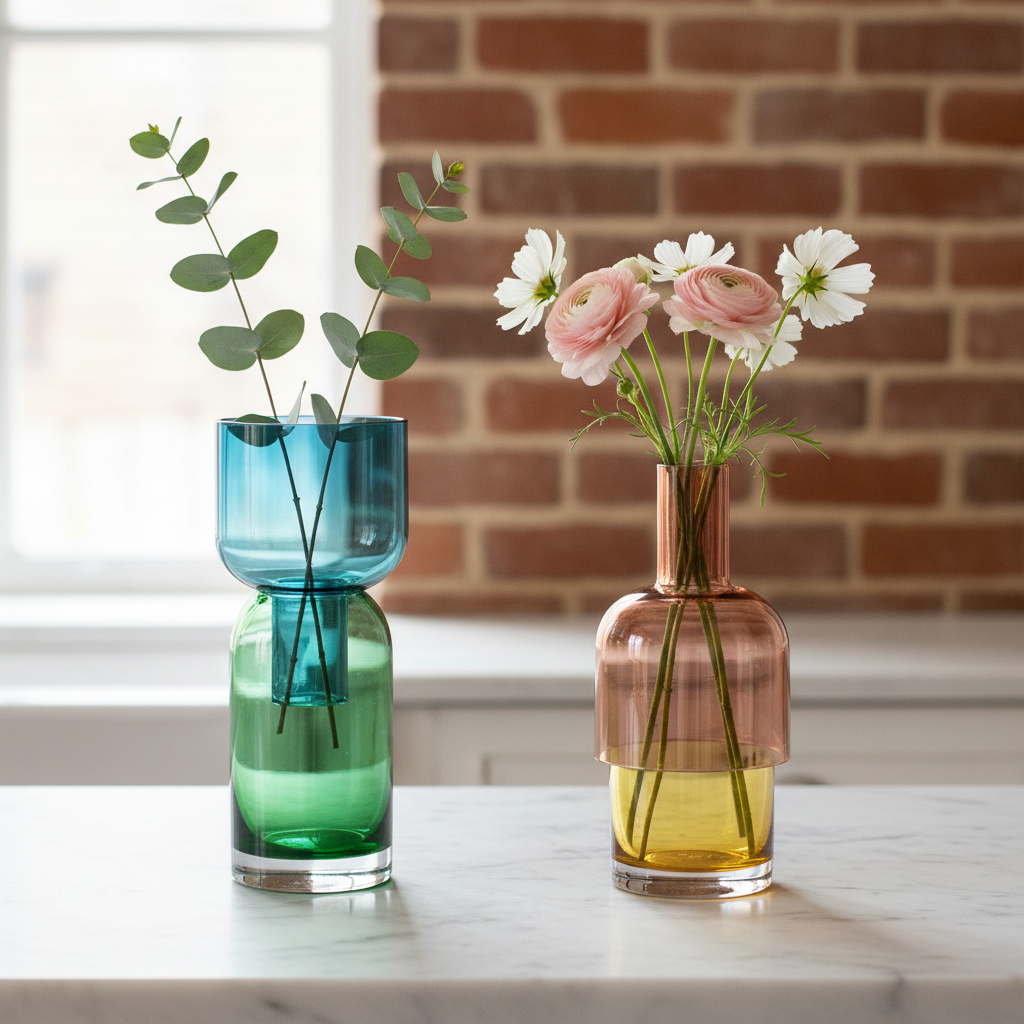花瓶・フラワースタンド CLOUDNOLA Fusion Reversible Glass Vase Fusion Flip Reversible Glass Vase Set – Multicolor Small | Cloudnola