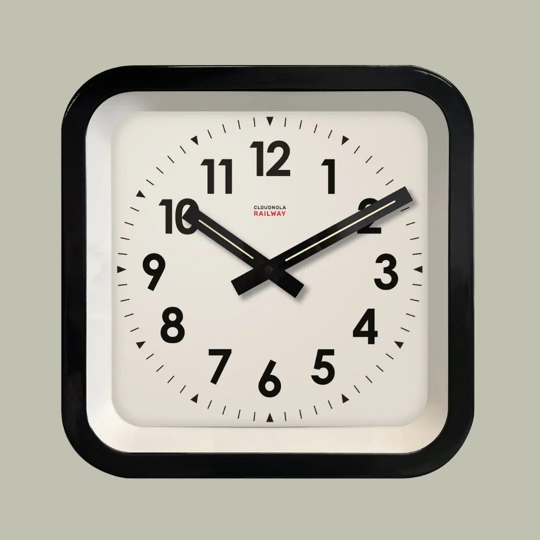 Big Railway Black Indoor/Outdoor Clock Cloudnola