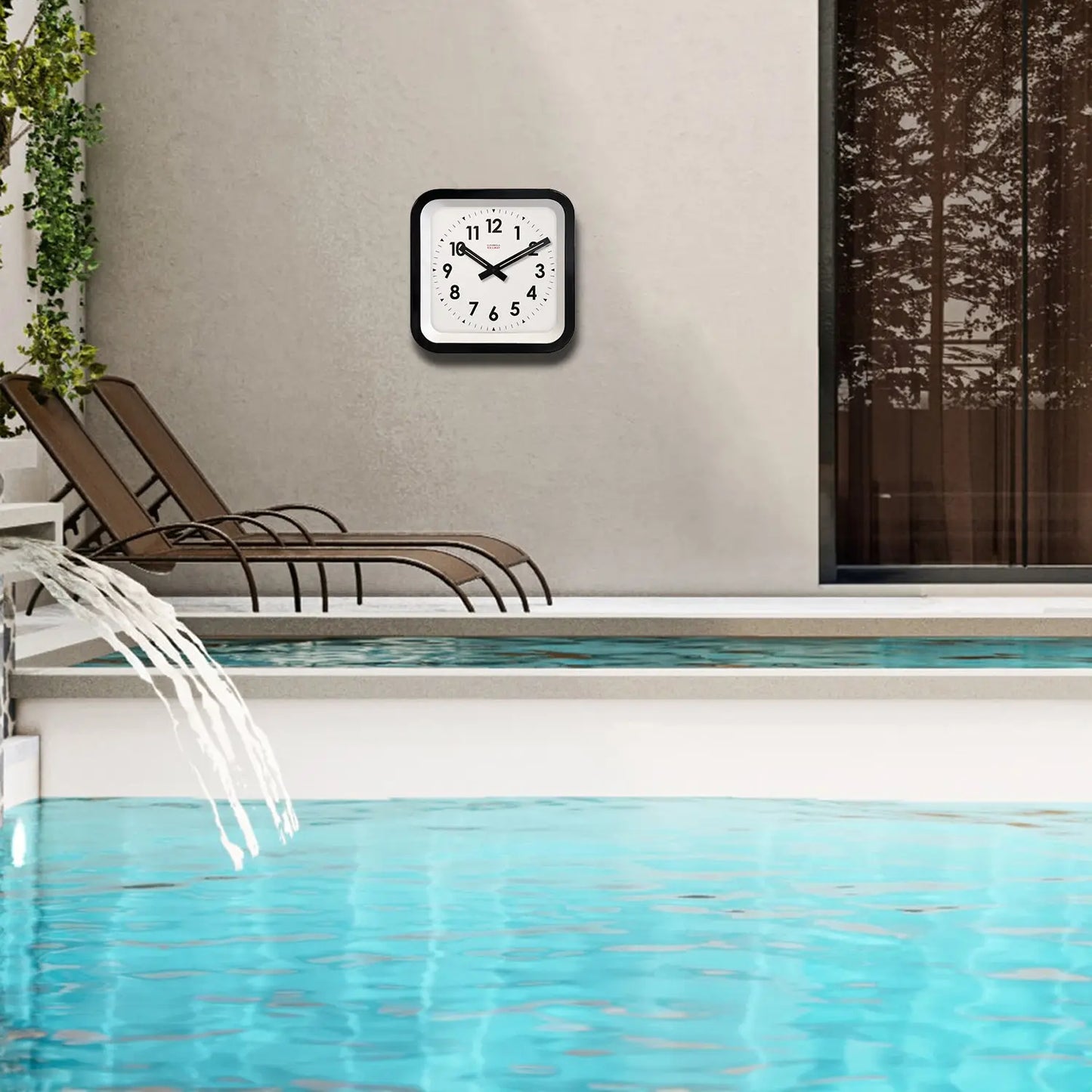 Big Railway Black Indoor/Outdoor Clock Cloudnola