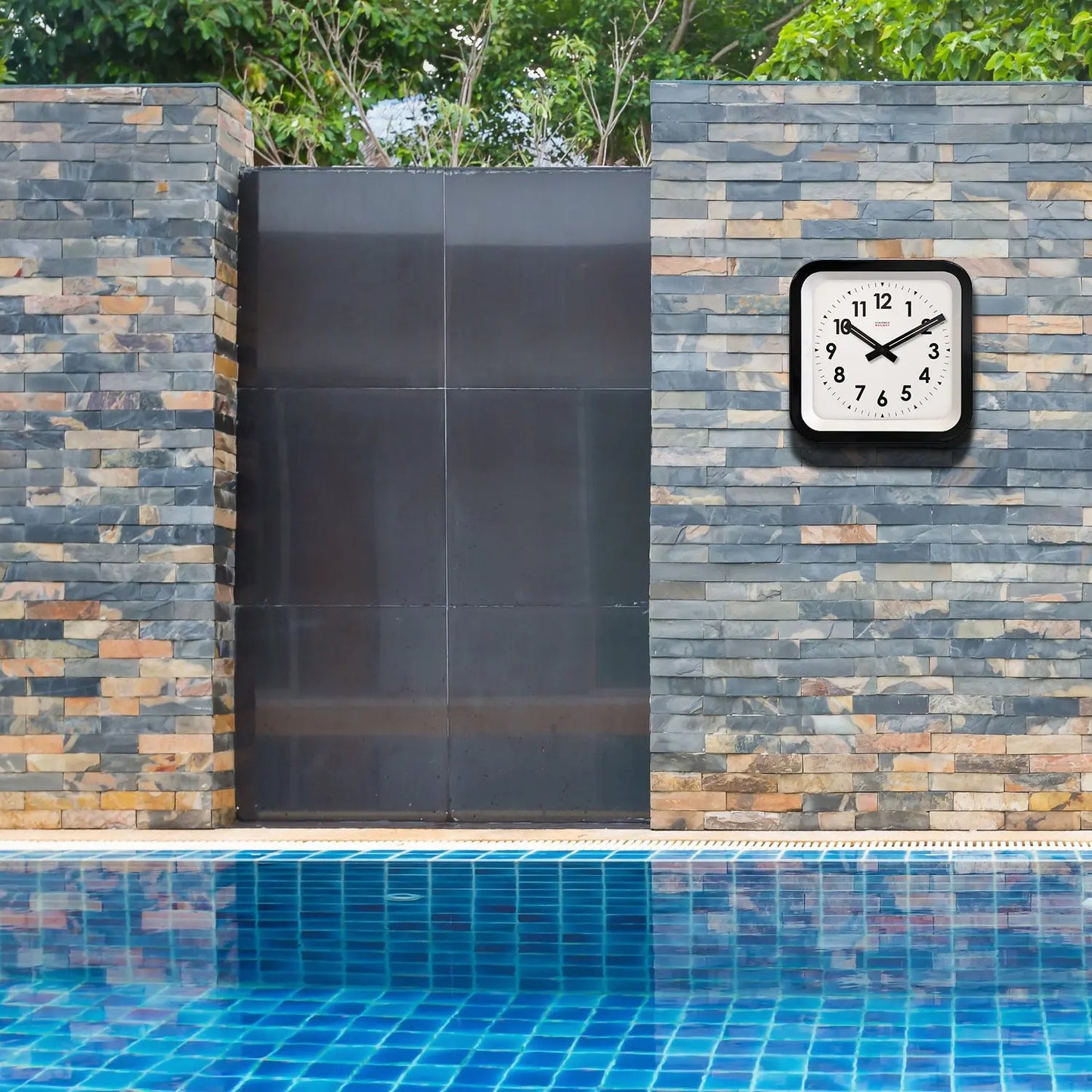 Big Railway Black Indoor/Outdoor Clock Cloudnola