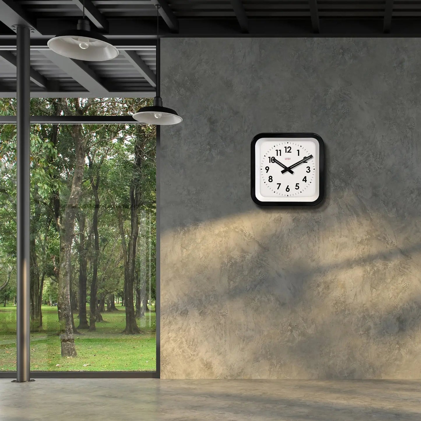 Big Railway Black Indoor/Outdoor Clock Cloudnola