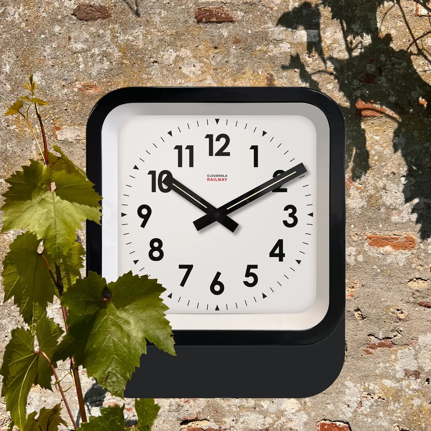 Big Railway Black Indoor/Outdoor Clock Cloudnola