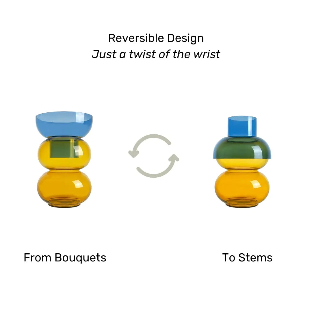 Bubble Med Blue & Yellow - Vase Cloudnola