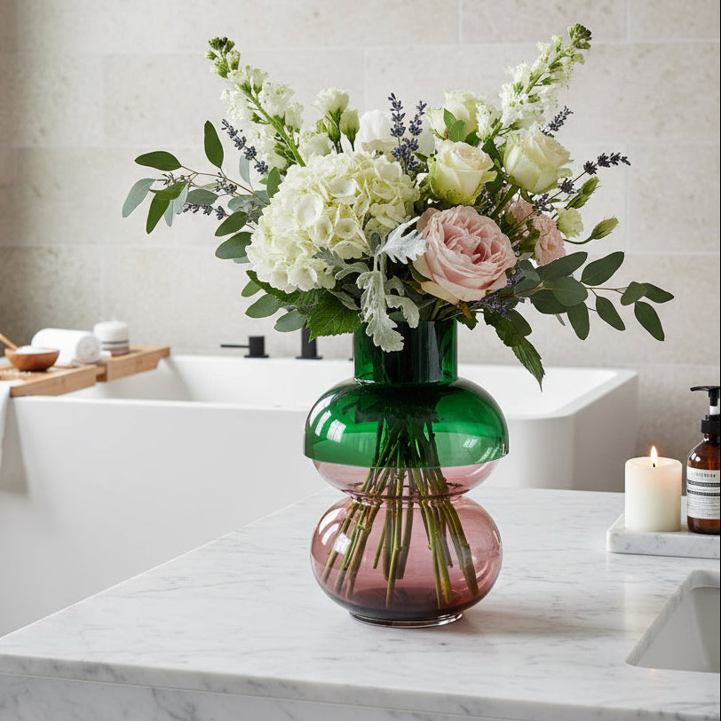 Bubble Med Green & Pink - Vase Cloudnola