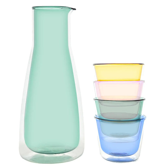 Carafe with Cups – MoMA Select Mint Carafe & Color Glass Set Cloudnola