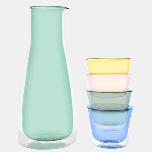 Carafe with Cups – MoMA Select Mint Carafe & Color Glass Set Cloudnola