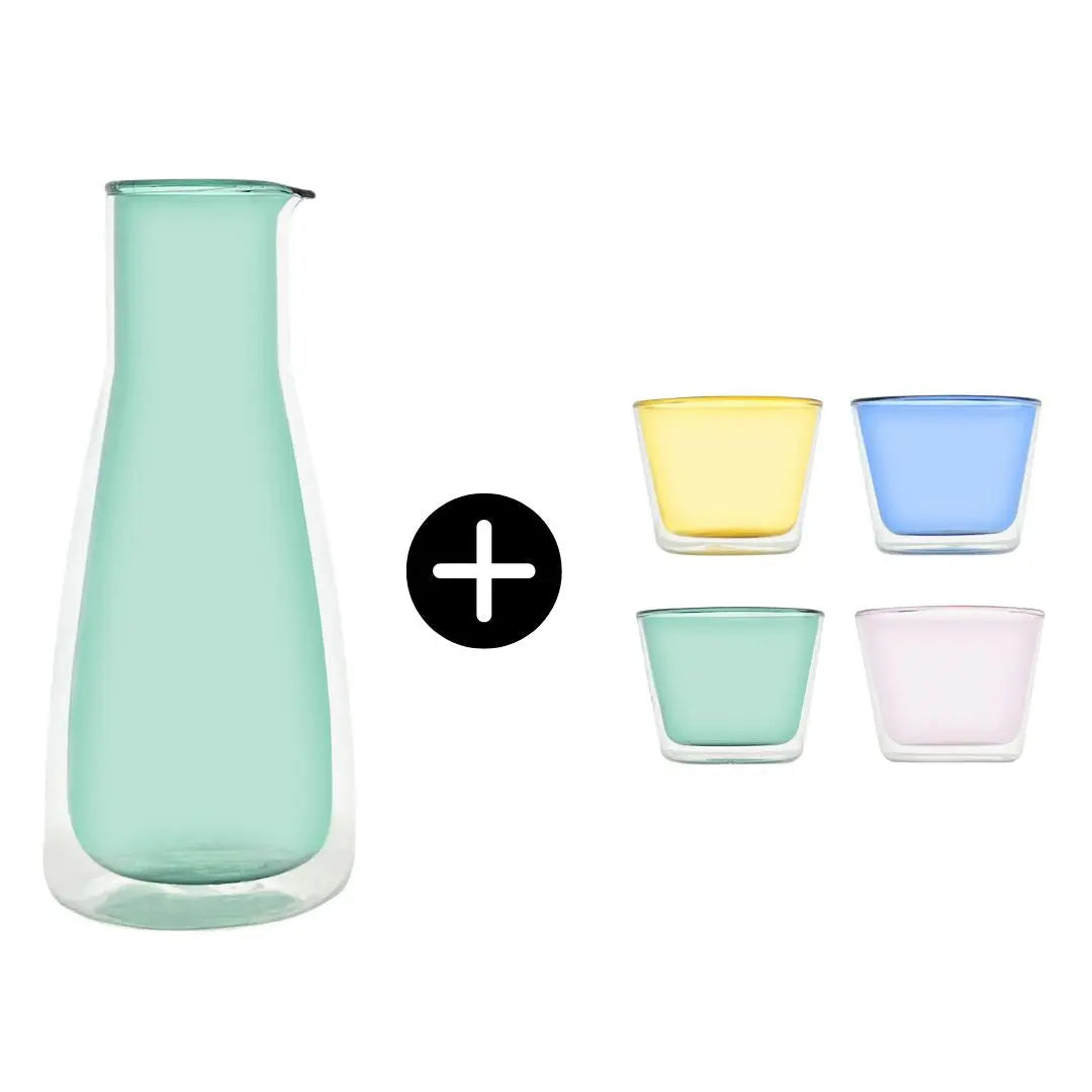 Carafe with Cups – MoMA Select Mint Carafe & Color Glass Set Cloudnola