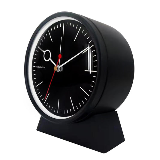 SAMPLE - Bloke Black - Alarm Clock - Wood - Silent - Domed Glass