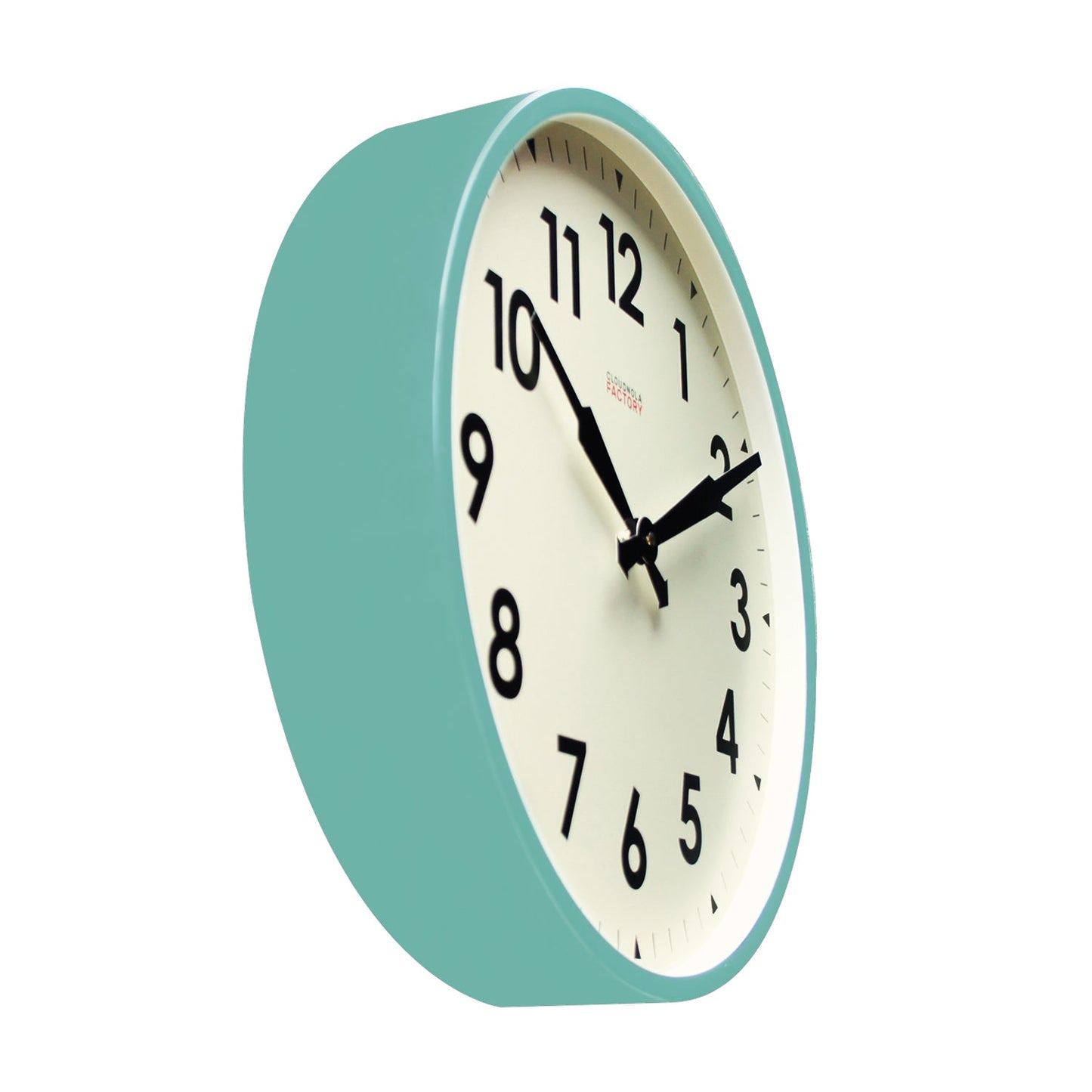 SAMPLE -  Factory XL Turquoise - Diameter 17.7 - Wall Clock - Silent - Steel Case