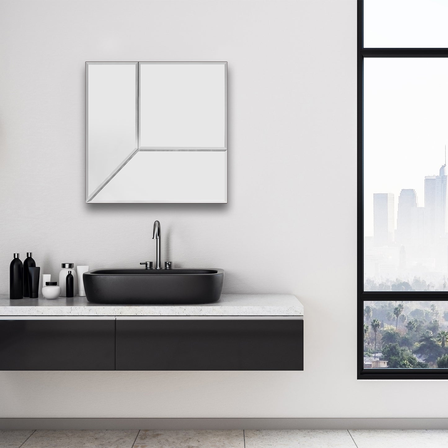 Mosaic Square XL- Mirror - Reversible - Beveled Mirror - Unique Wall Decor