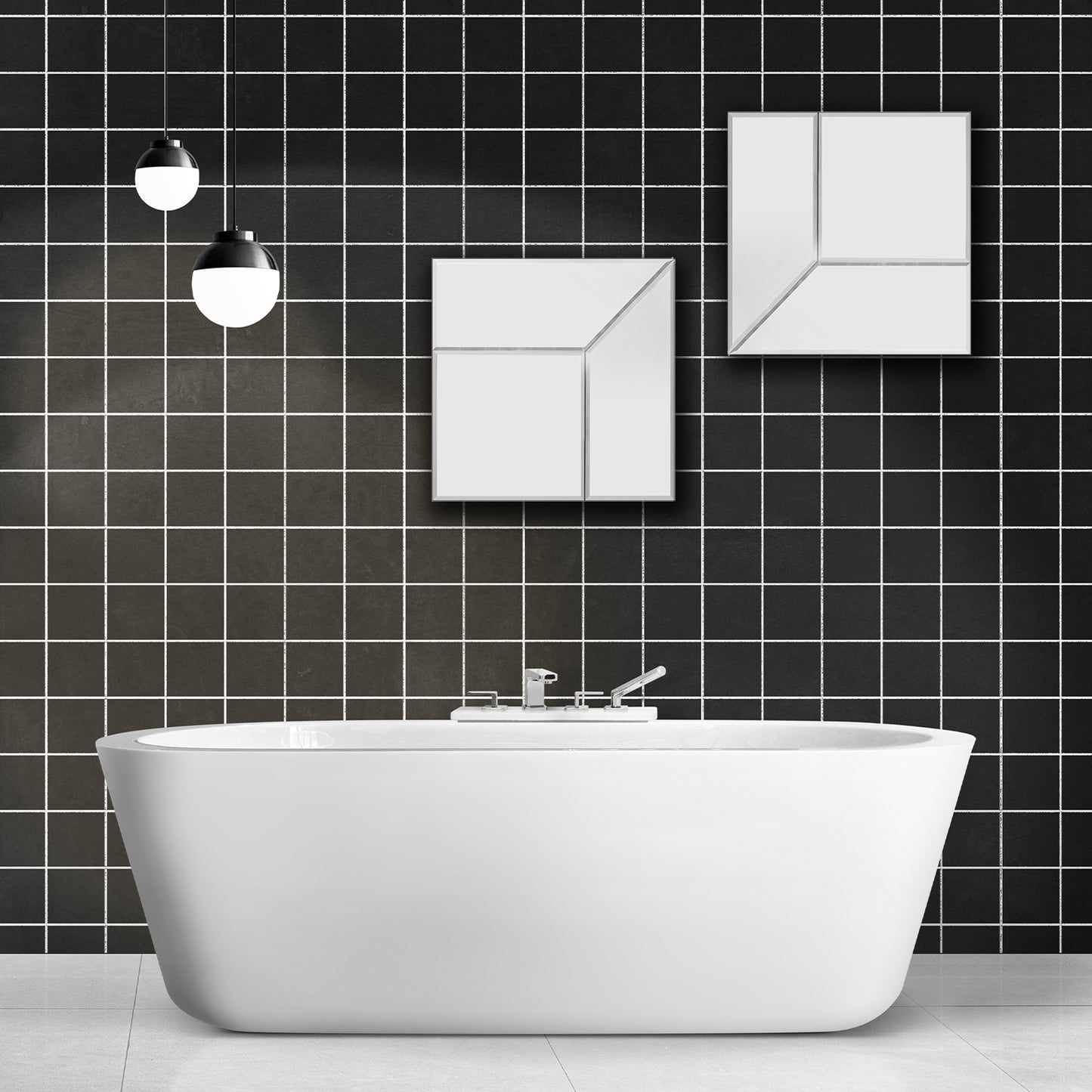 Mosaic Square XL- Mirror - Reversible - Beveled Mirror - Unique Wall Decor