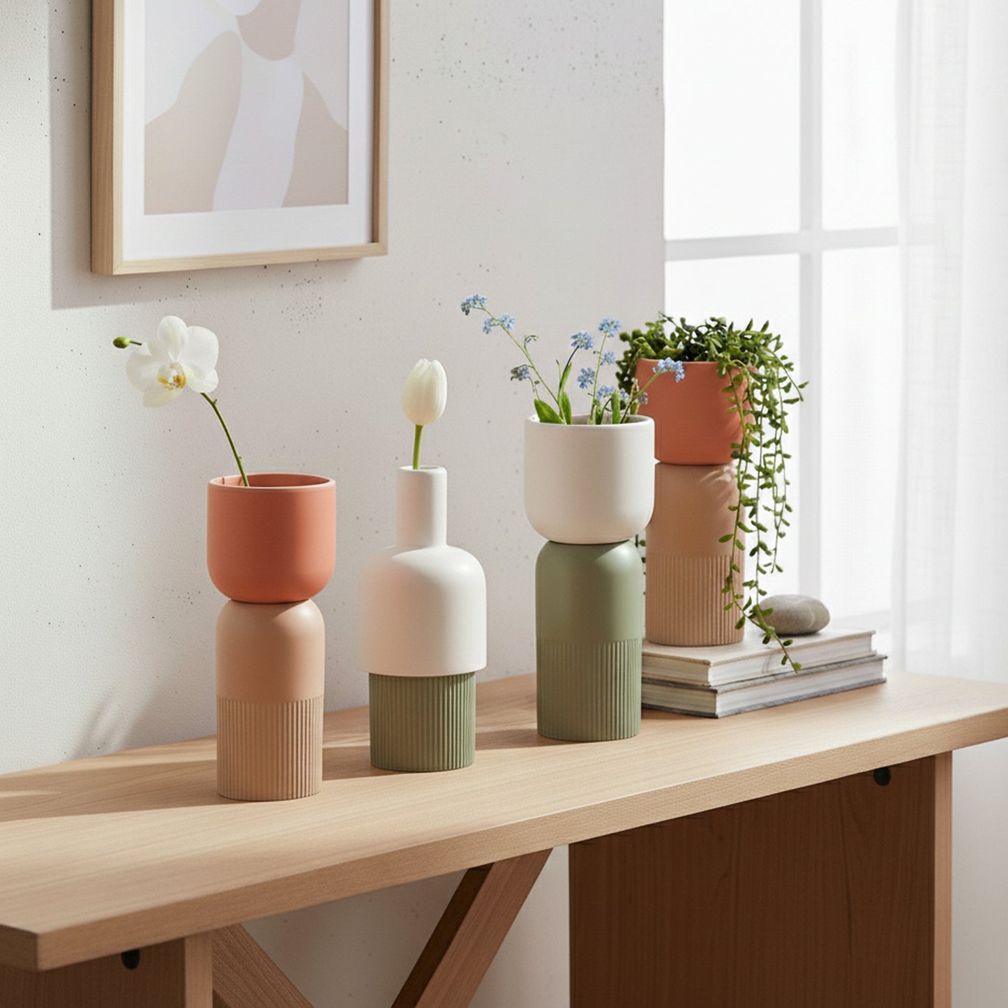 Fusion Flip Reversible Ceramic Vase Set – Small