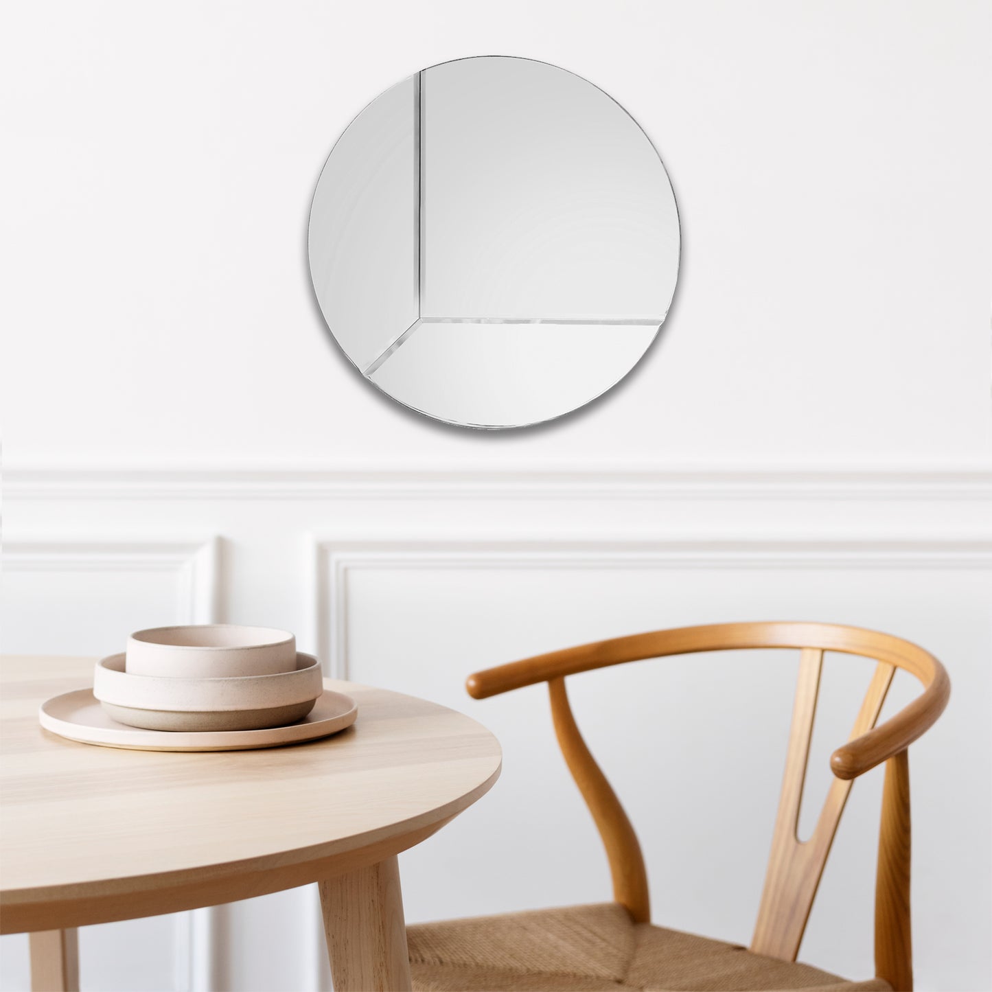 Mosaic Round XL - Mirror - 55 cm (22 inches) - Beveled Mirror - Reflective Artwork