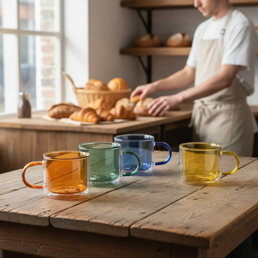 10-12 ounce coffee mugs ceramic MORA Ceramics 12oz Coffee Mug Set of 4 - Ceramic Tea Cups with Handle - Microwave and Dishwasher Safe, Perfect For Cup or Mug Lovers main image 1