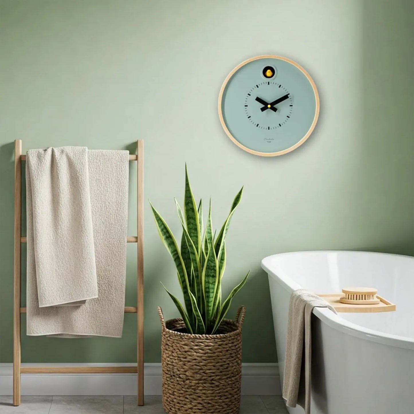 Cuckoo Clock Dot – Sage Green with Stand | Cloudnola Cloudnola