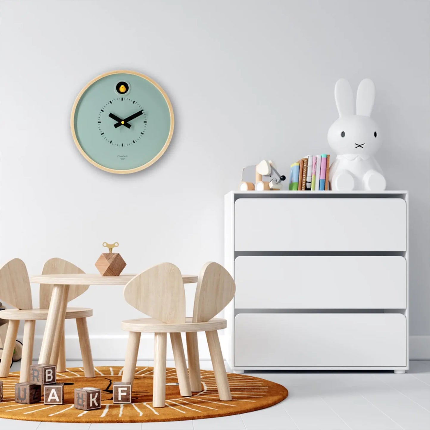 Cuckoo Clock Dot – Sage Green with Stand | Cloudnola Cloudnola