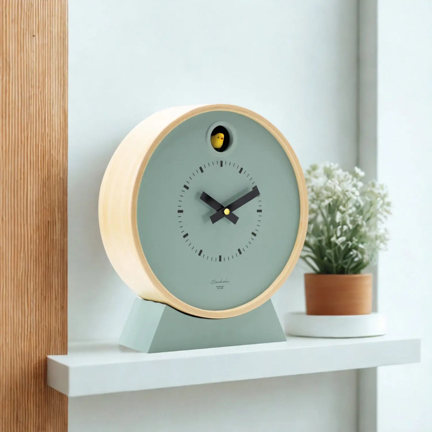 Cuckoo Clock Dot – Sage Green with Stand | Cloudnola Cloudnola