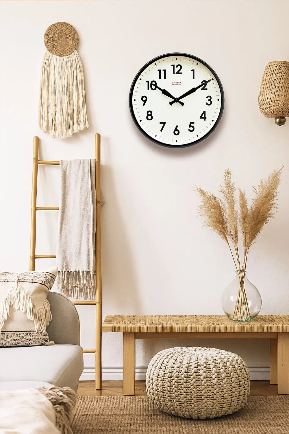 Factory Black XL Clock Cloudnola