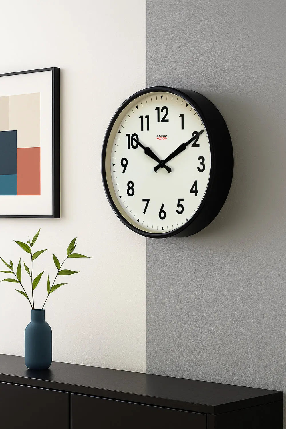 Factory Black XL Clock Cloudnola