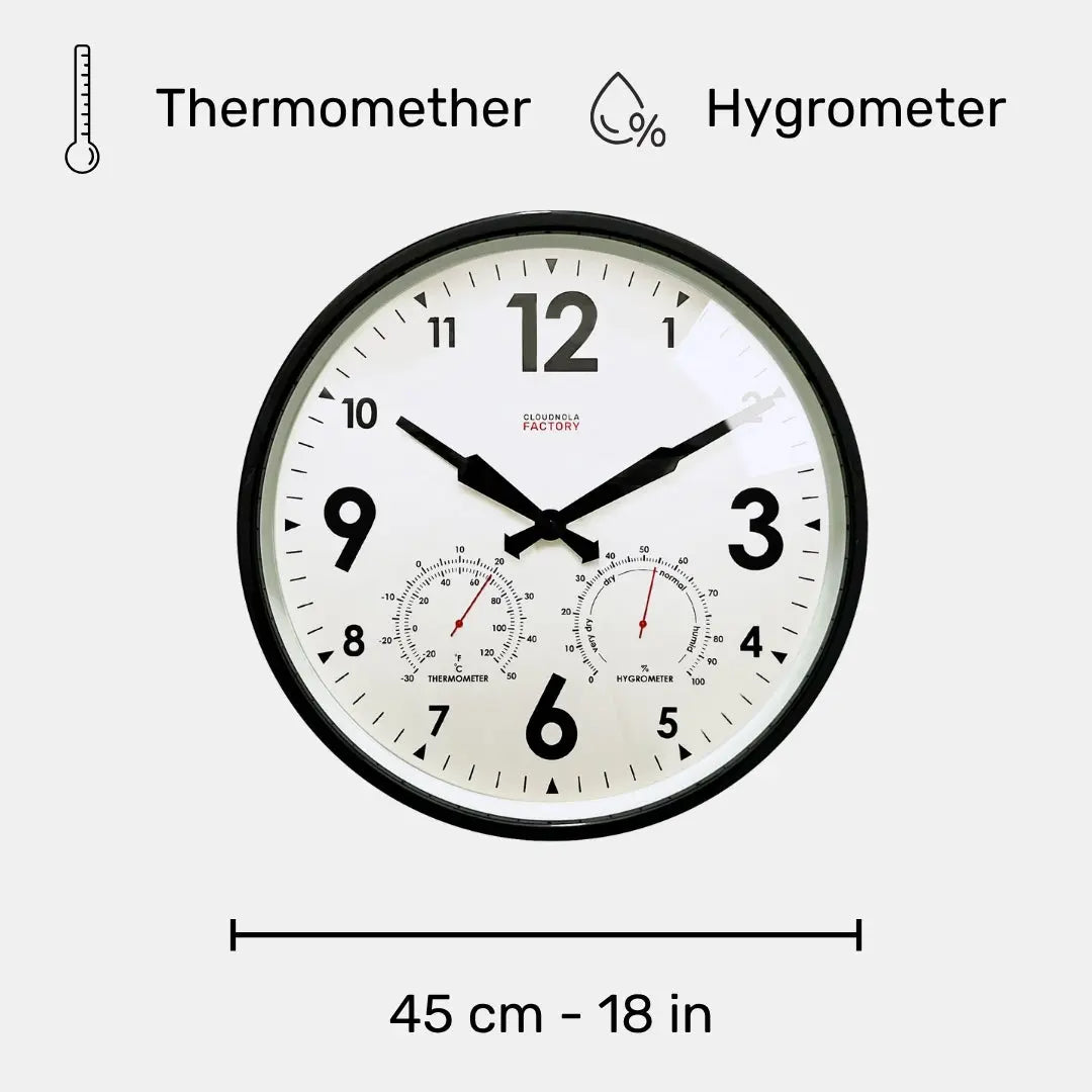 Factory Outdoor XL Black – Garden Clock | Cloudnola Cloudnola