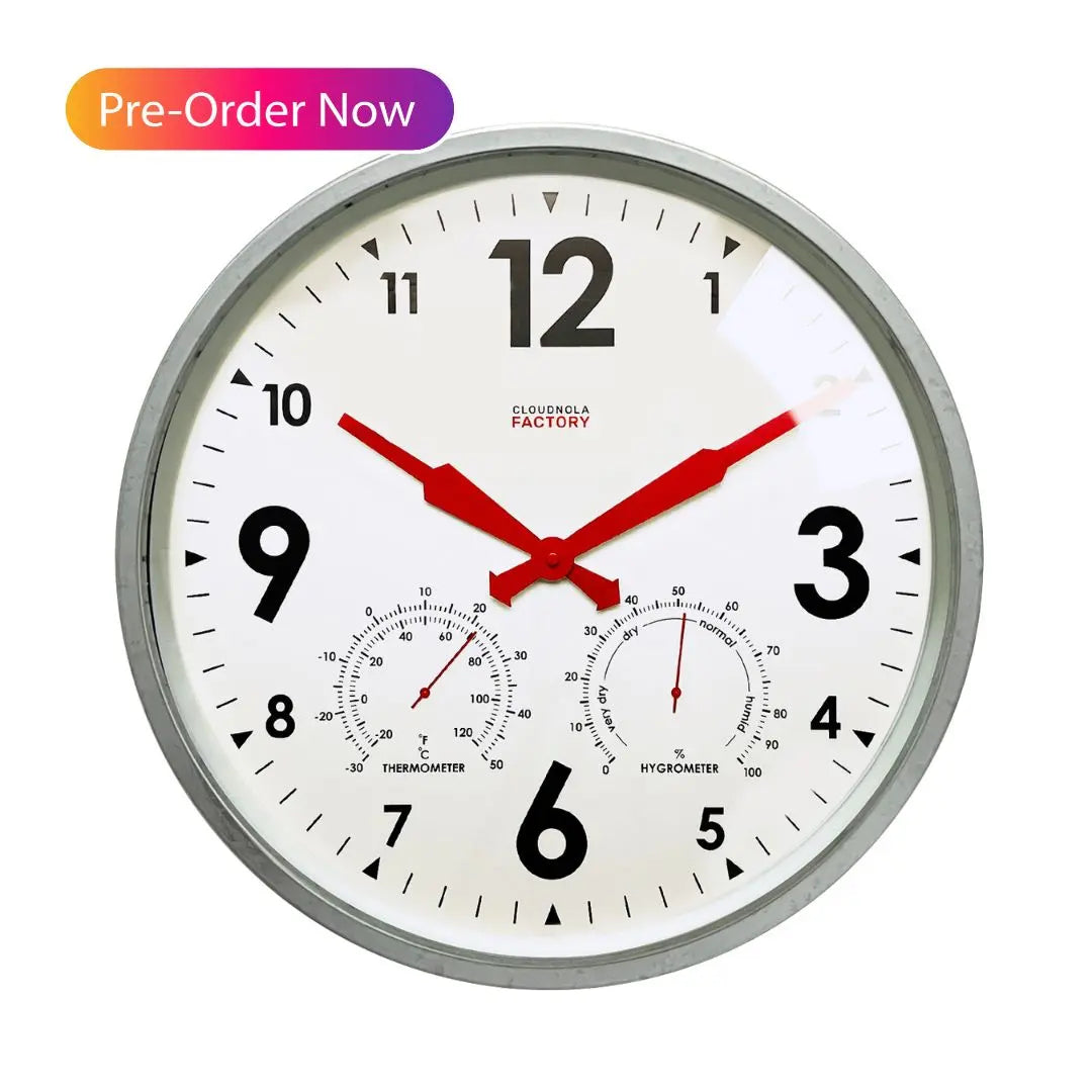 Factory Outdoor XL Zinc – Large Outdoor Clock | Cloudnola Cloudnola