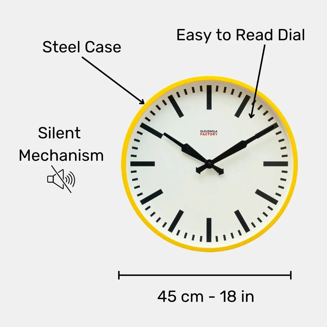 Factory Yellow Station XL – Yellow Clock | Cloudnola Cloudnola