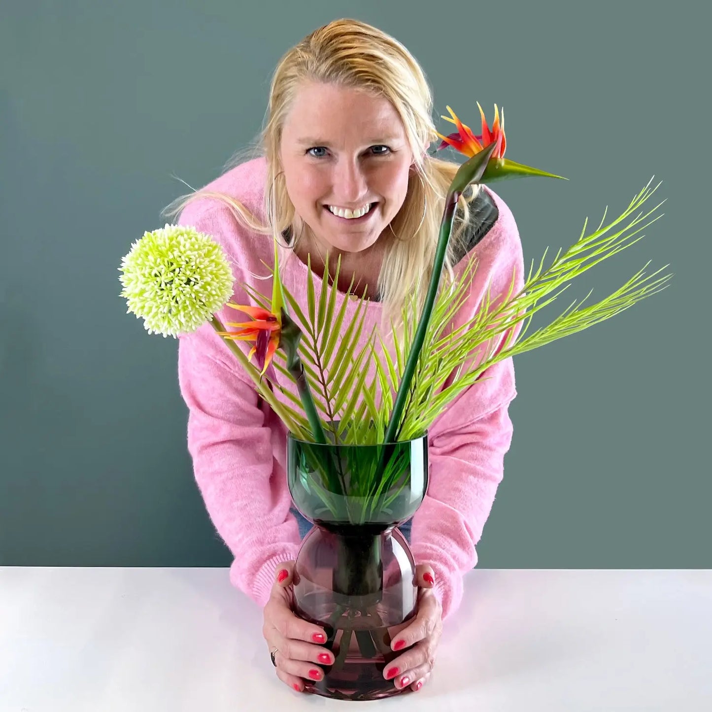 Flip Med Green & Pink - Vase Cloudnola