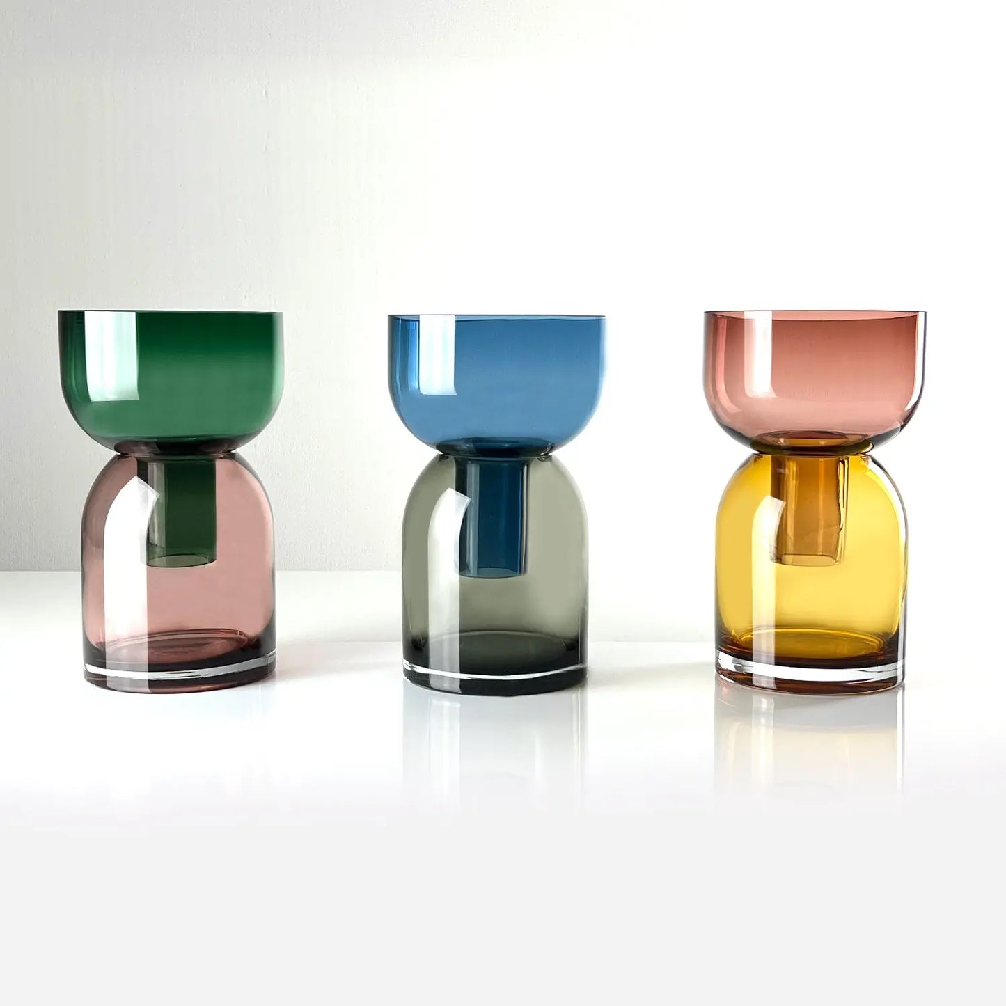 Flip Vase Set 3 – Reversible & Interchangeable Glass Vases - Vases Cloudnola