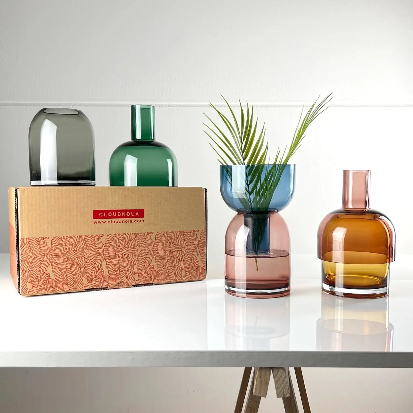 Flip Vase Set 3 – Reversible & Interchangeable Glass Vases - Vases Cloudnola