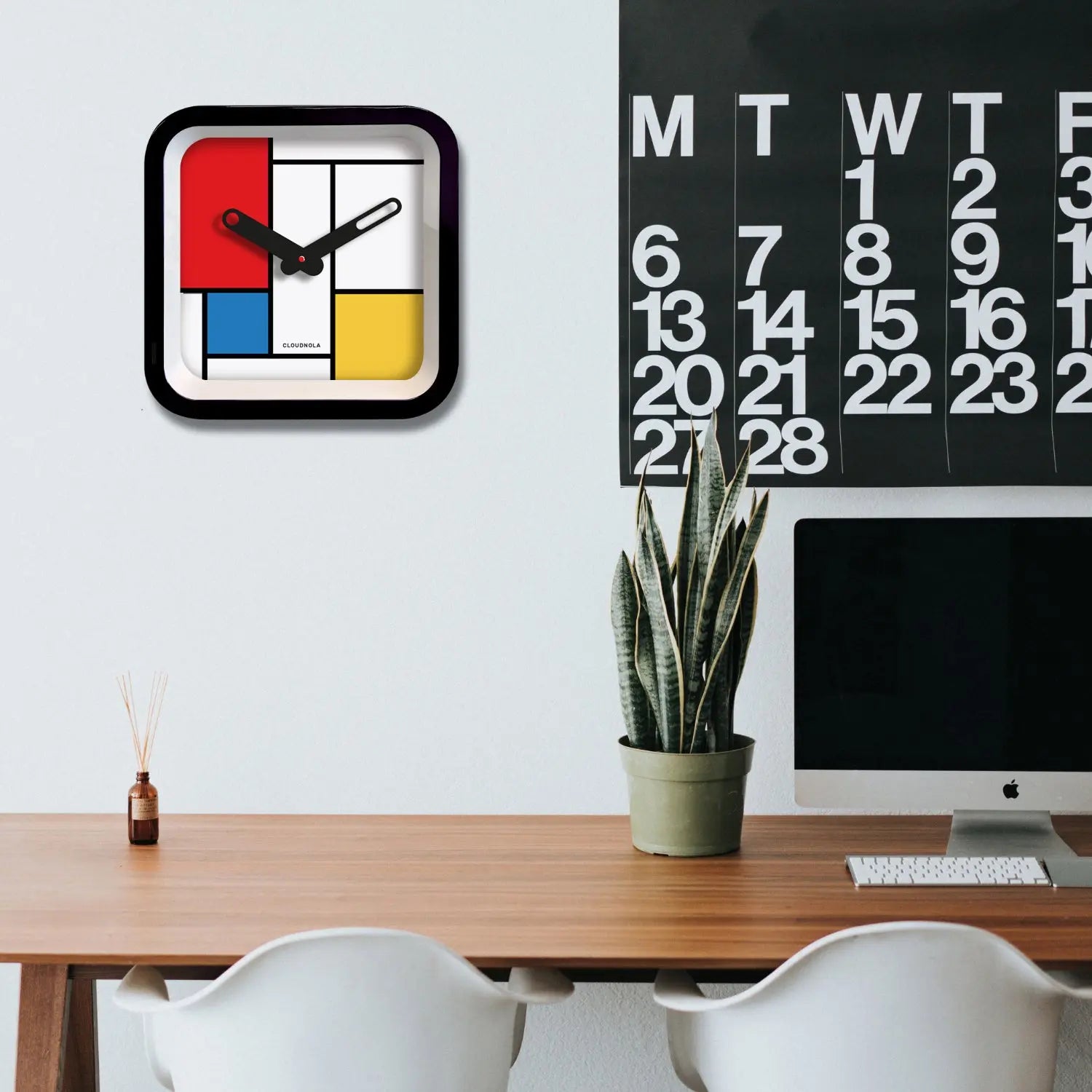 Mondrian Indoor/Outdoor Clock Cloudnola
