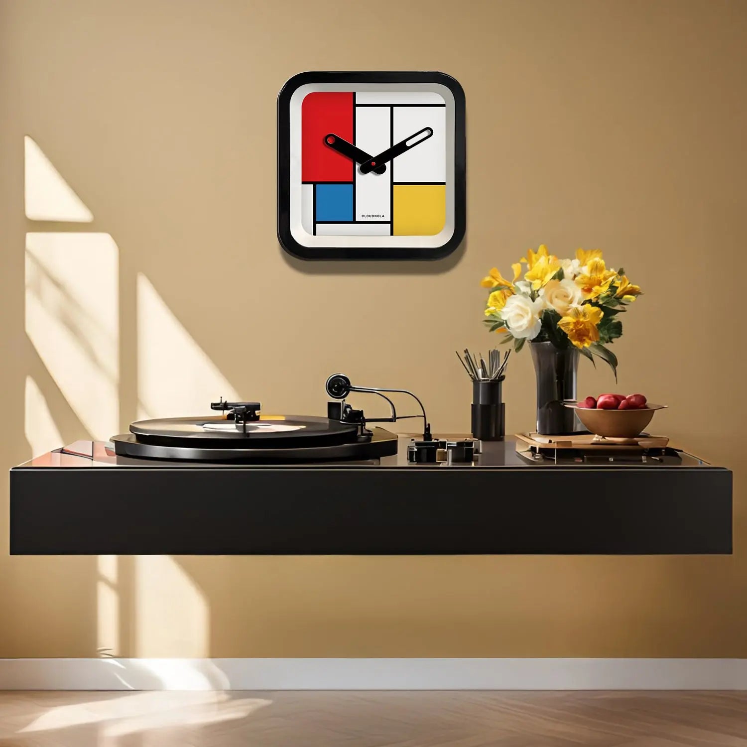 Mondrian Indoor/Outdoor Clock Cloudnola