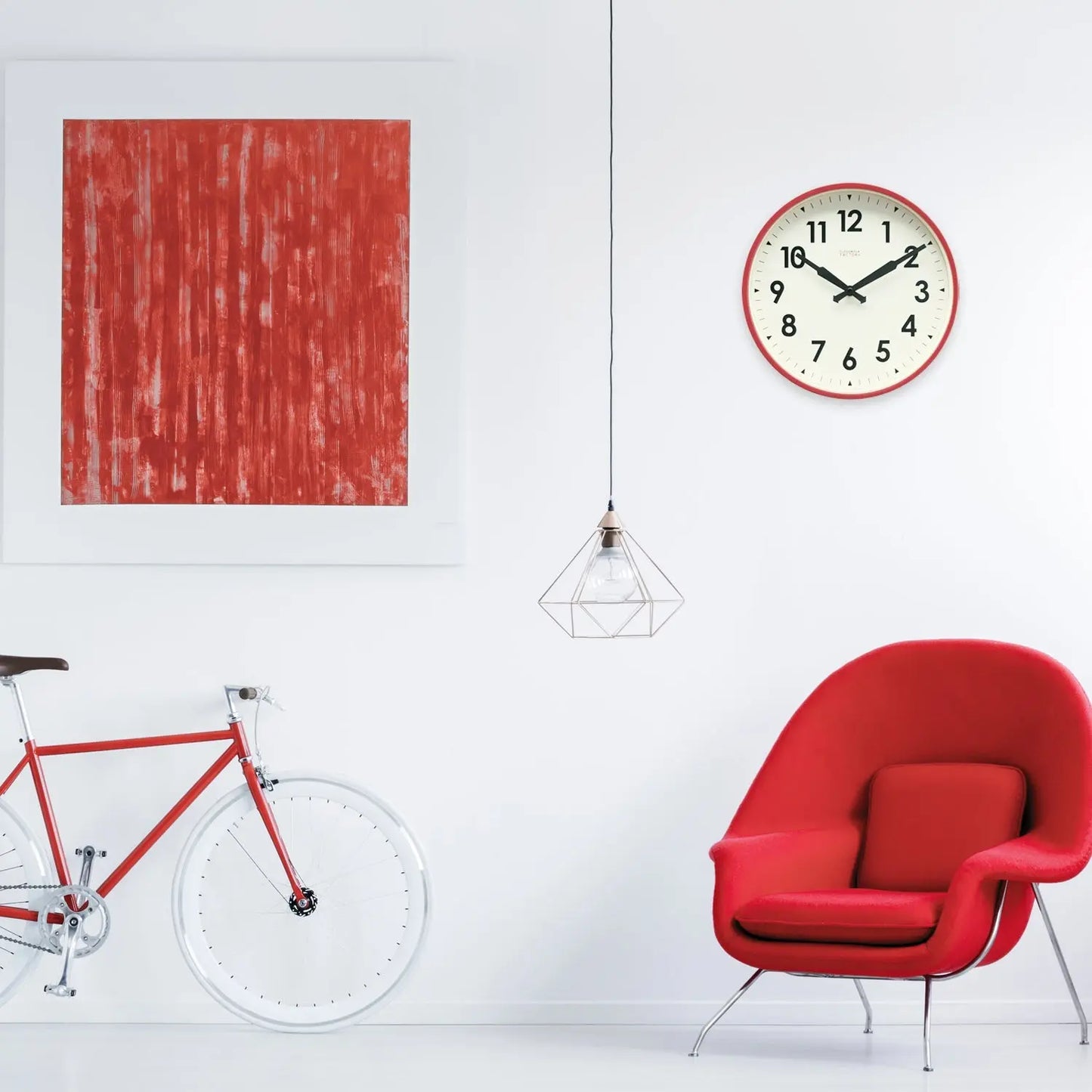 Red - Wall Clock Cloudnola
