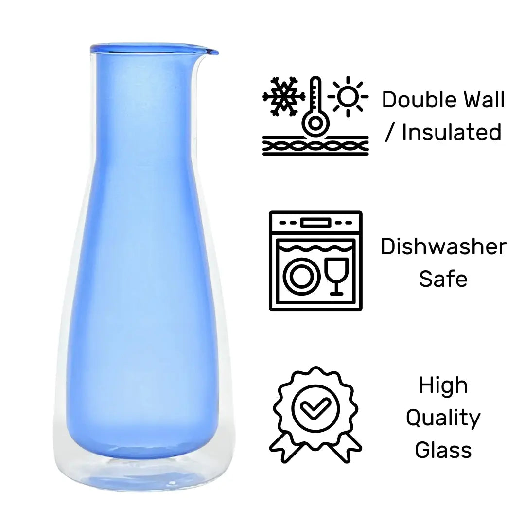 Rocks Carafe Blue – Double-Wall - (1000ml) - Carafe Cloudnola