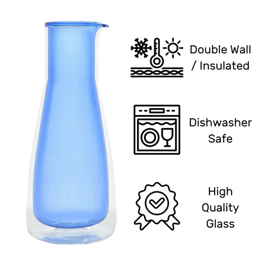 Rocks Carafe Blue – Double-Wall - (1000ml) - Carafe Cloudnola