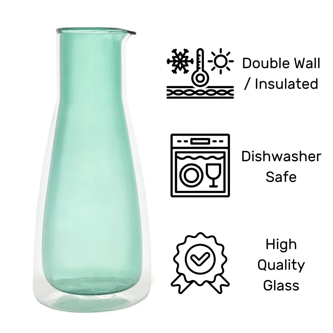 Rocks Carafe Green – Double-Wall - (1000ml) - Carafe Cloudnola