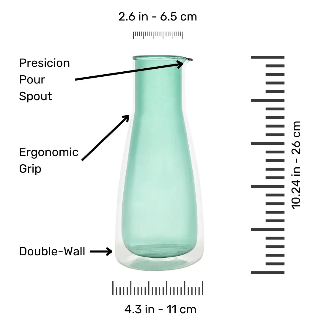 Rocks Carafe Green – Double-Wall - (1000ml) - Carafe Cloudnola