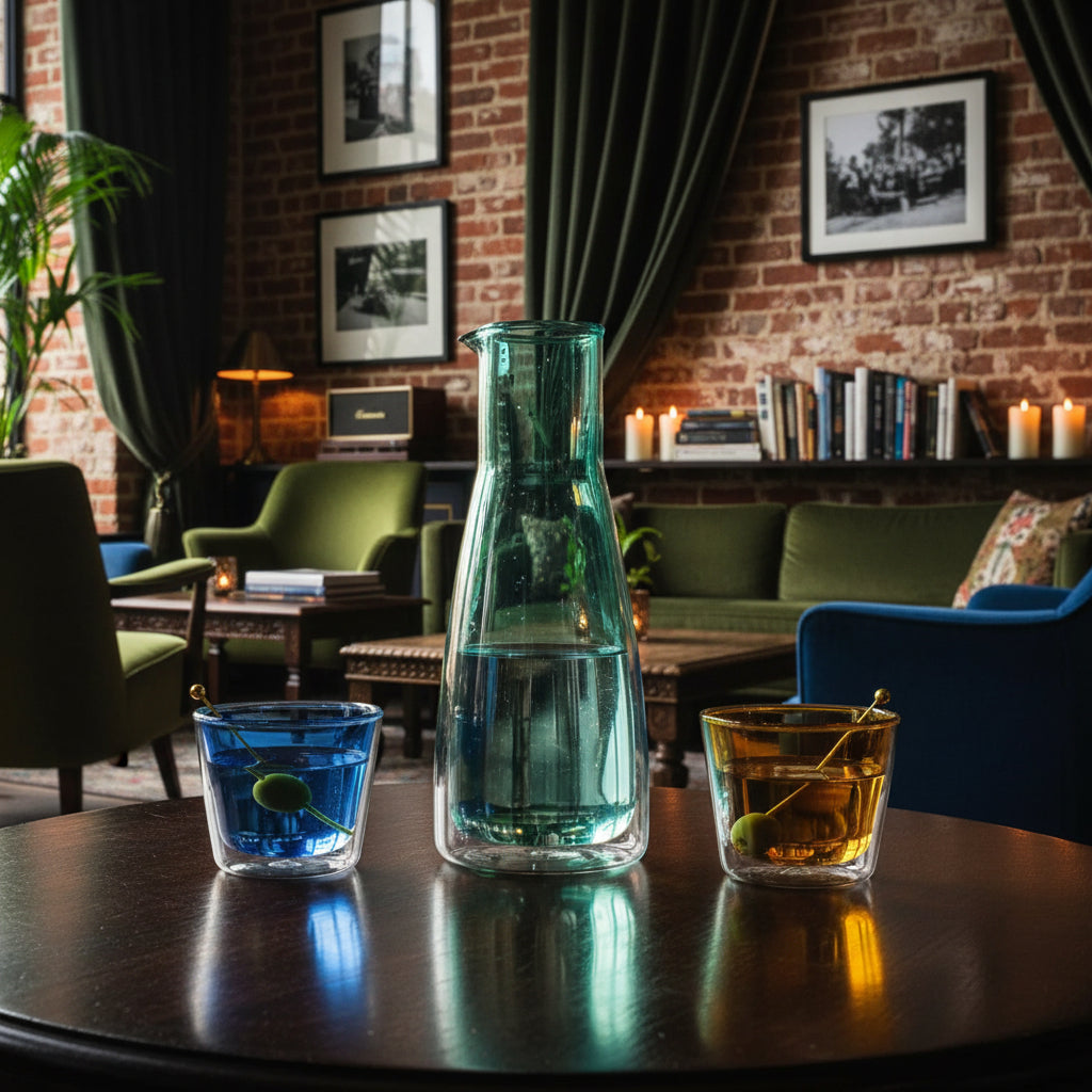 Rocks Carafe Green – Double-Wall - (1000ml) - Carafe Cloudnola