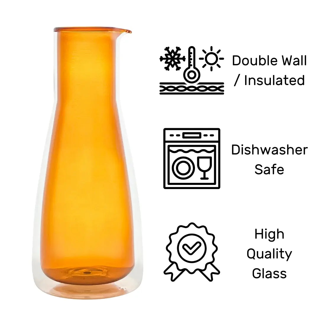 Rocks Carafe Orange – Double-Wall - (1000ml) - Carafe Cloudnola