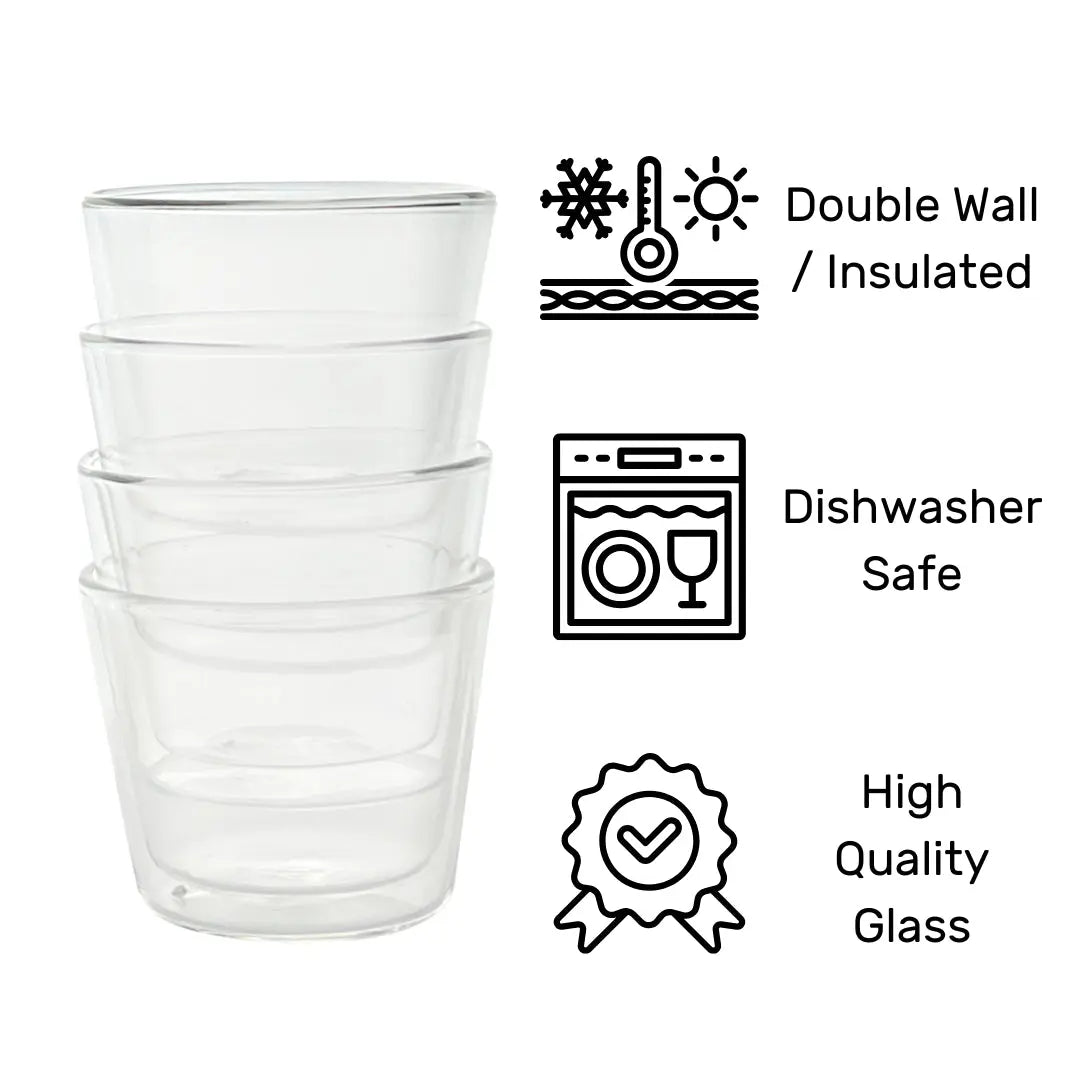 Rocks Double-Wall Glasses - Clear Set - Glasses Cloudnola