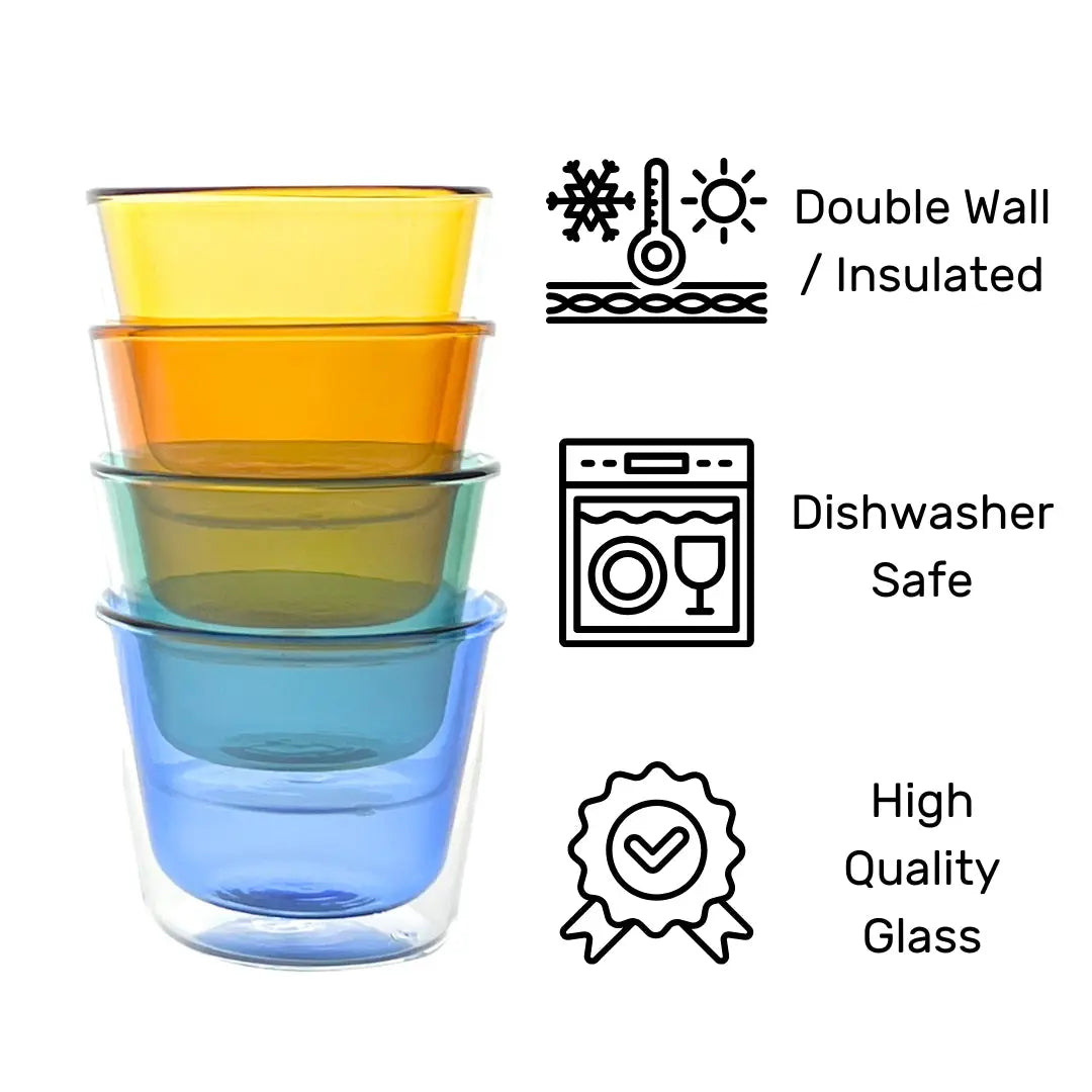 Rocks Double-Wall Glasses - Color Set - Glasses Cloudnola