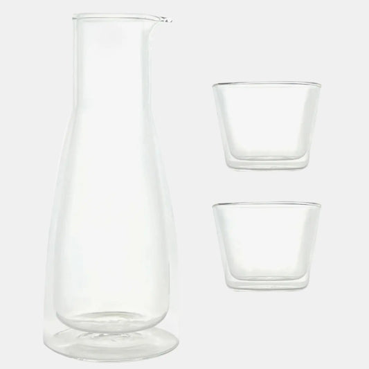 Rocks Set Clear – Double-Wall - Set Carafe & 2 Glasses Cloudnola