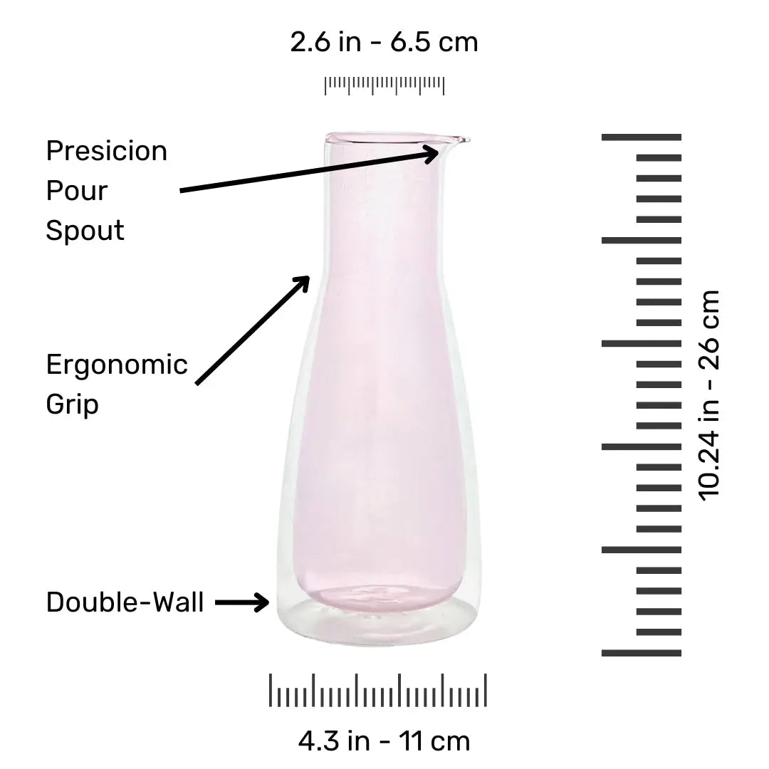 Rocks Set Pink – Double-Wall - Set Carafe & 2 Glasses Cloudnola