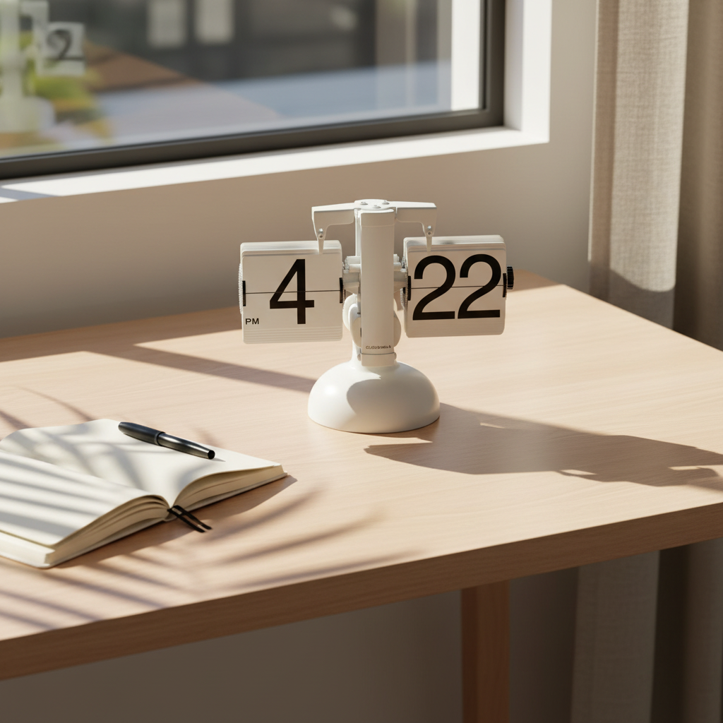 White Desk Flip Clock – Mechanical Table Clock | Cloudnola