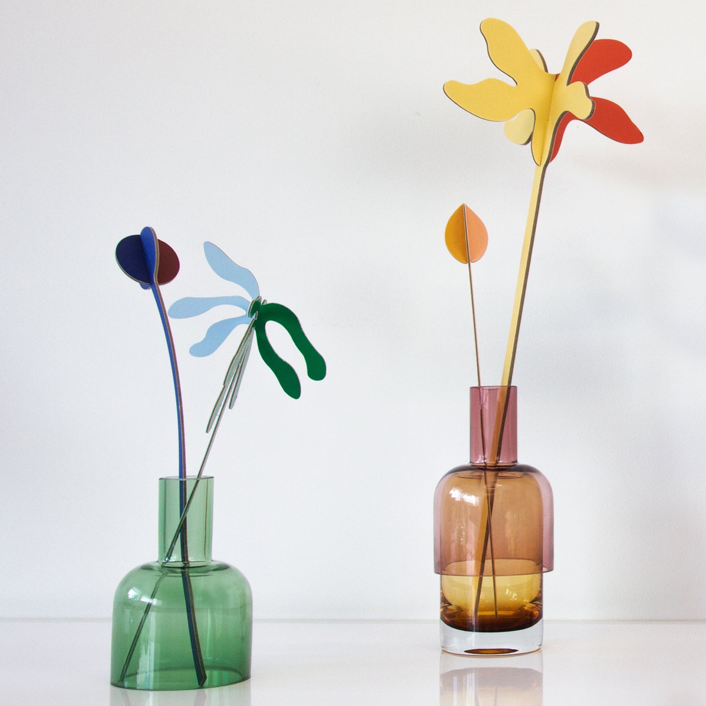 Flip Vase Small Pink and Yellow Glass Vase