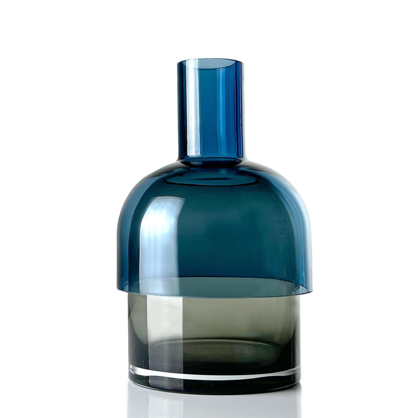 Flip Vase Large Blue and Gray Glass Vase