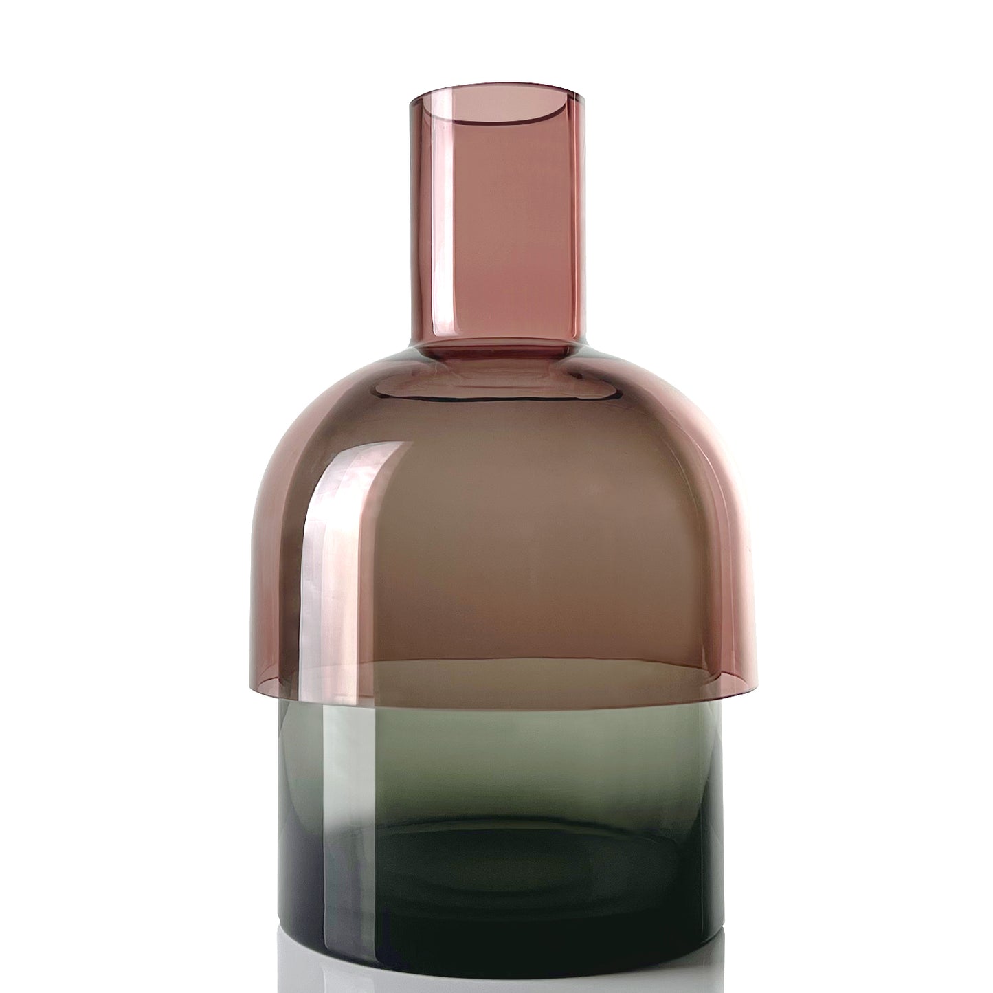 Flip Vase XL Jarrón de cristal gris y rosa