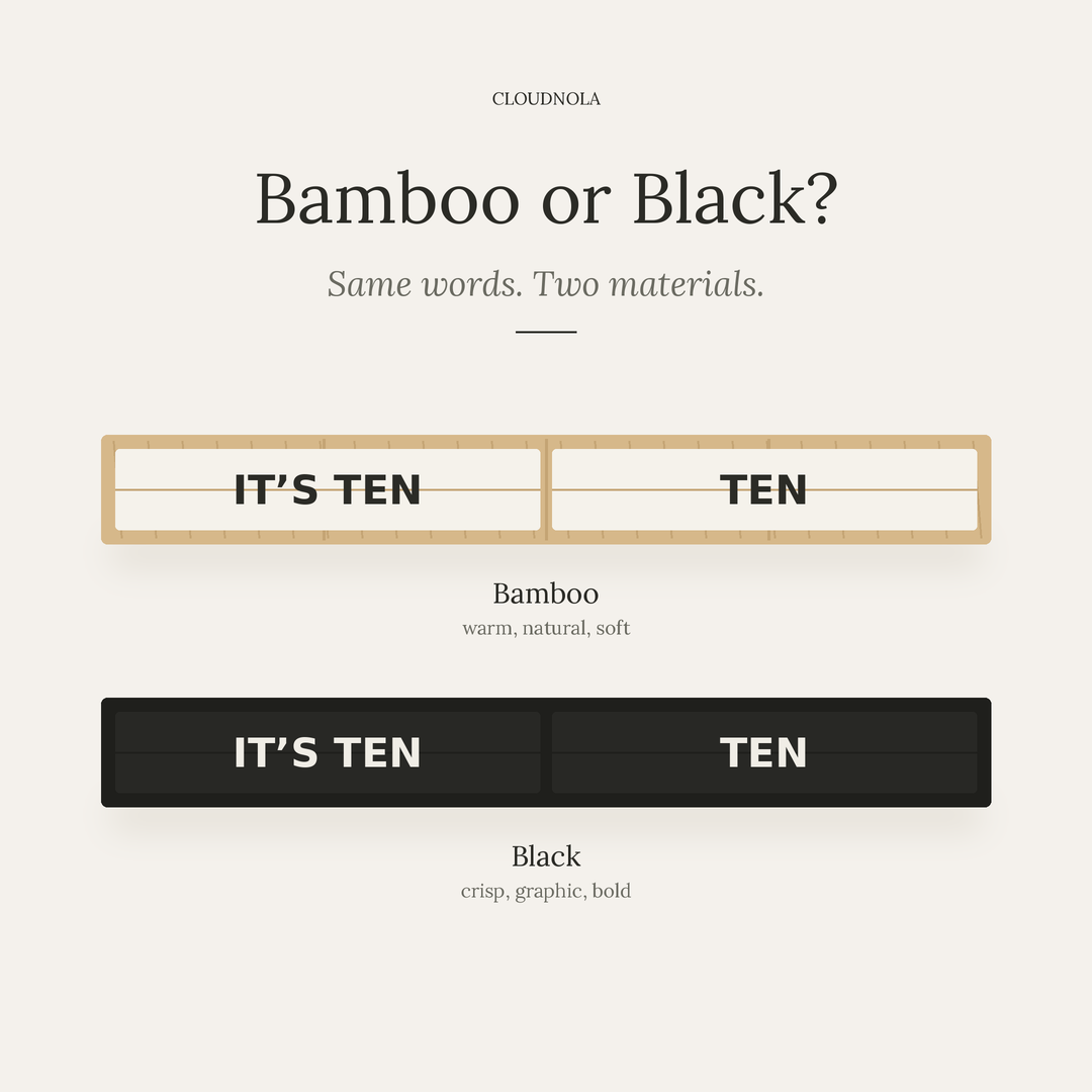 Texttime Bamboo vs Black Flip Clock | Cloudnola
