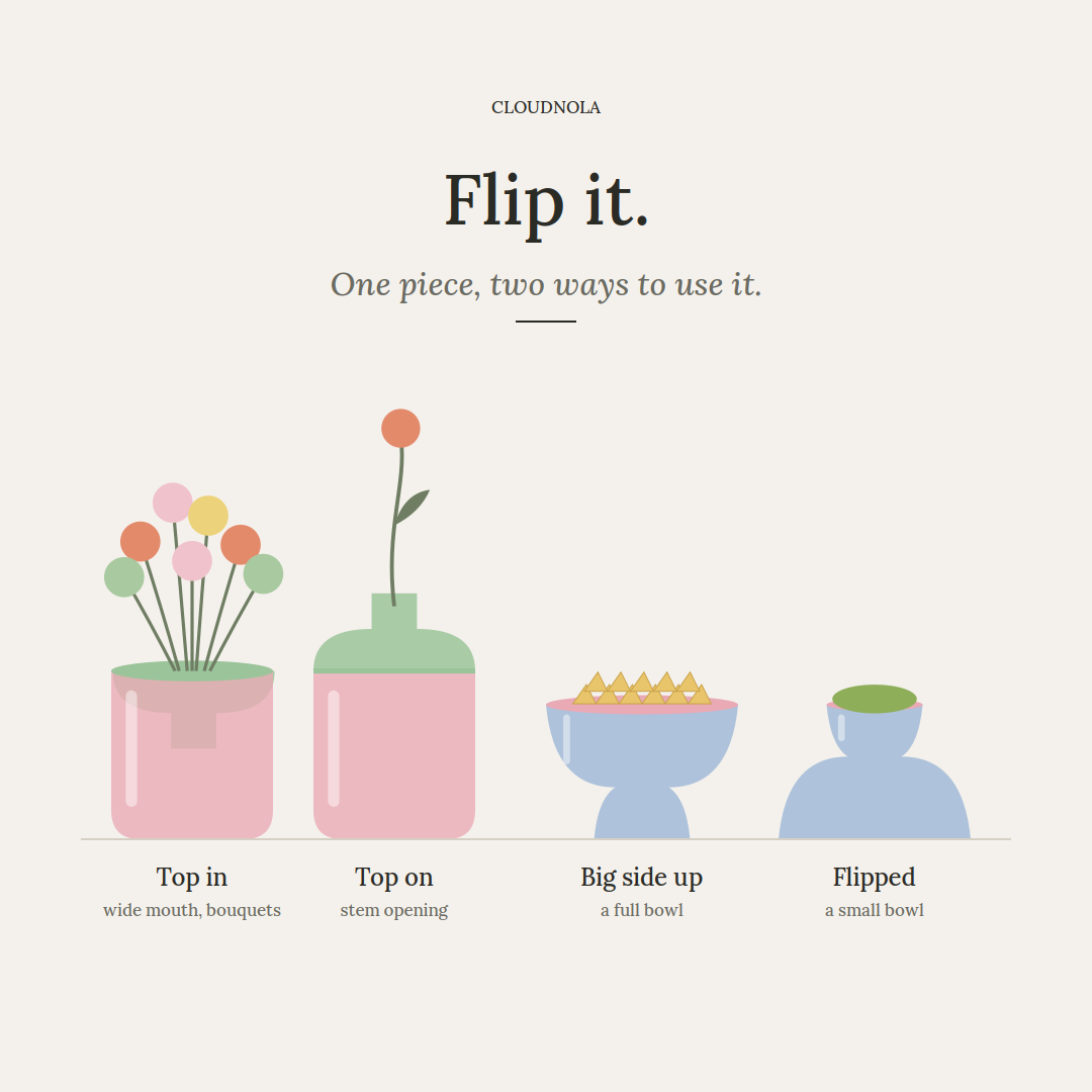 How the Flip Vase Works: Reversible Vases & Bowls | Cloudnola
