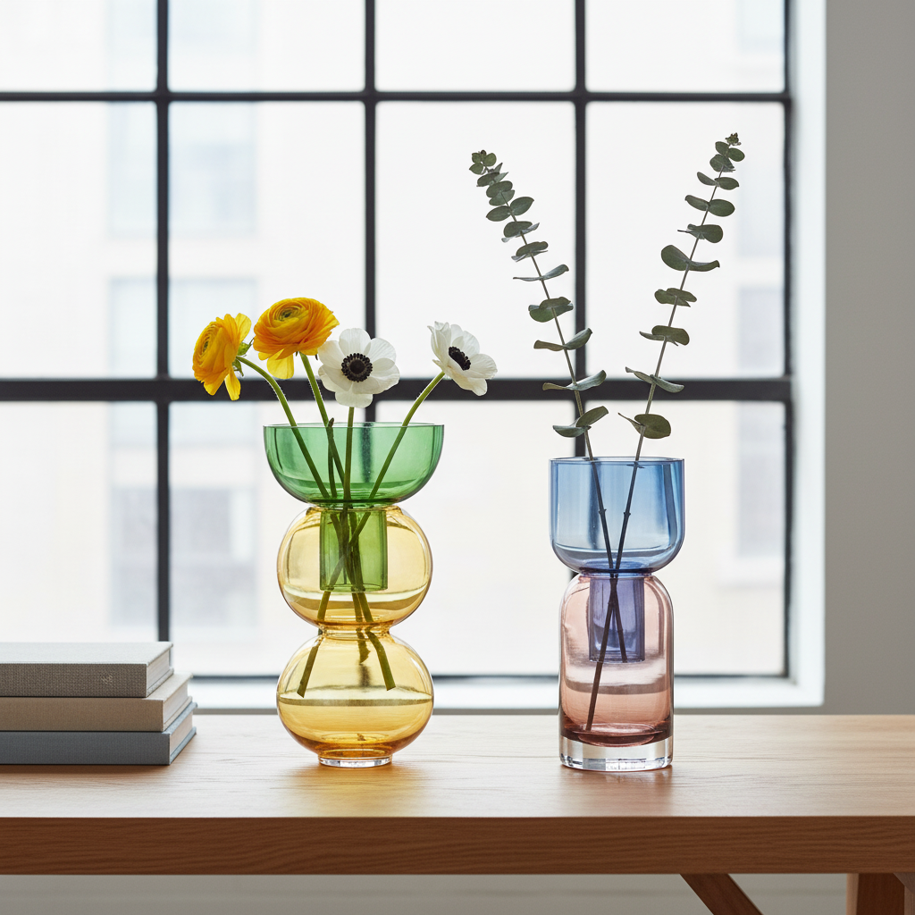 Fusion Reversible Glass Vase Set – Lemon Small
